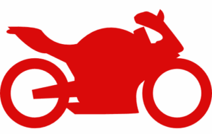 Icone moto rouge - passez le permis moto avec l'auto école mon repos